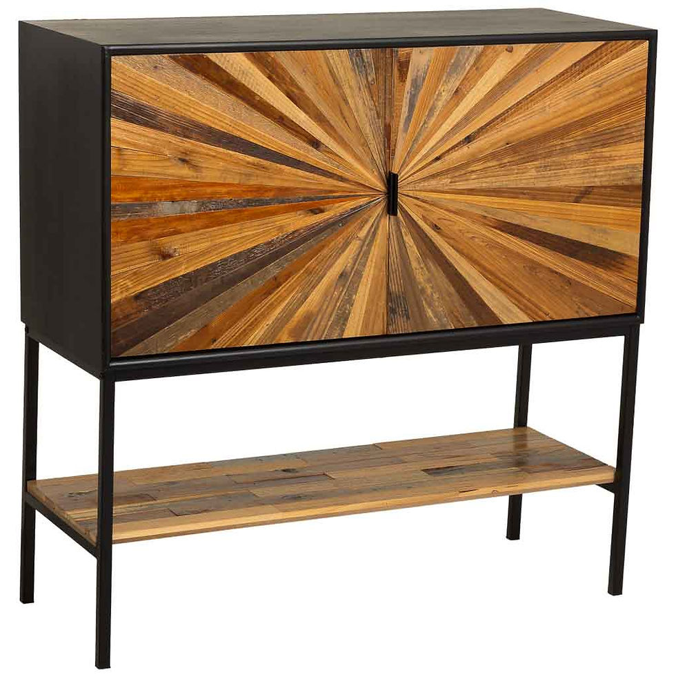 APARADOR TAKI DE MADERA RECUPERADA NEGRA