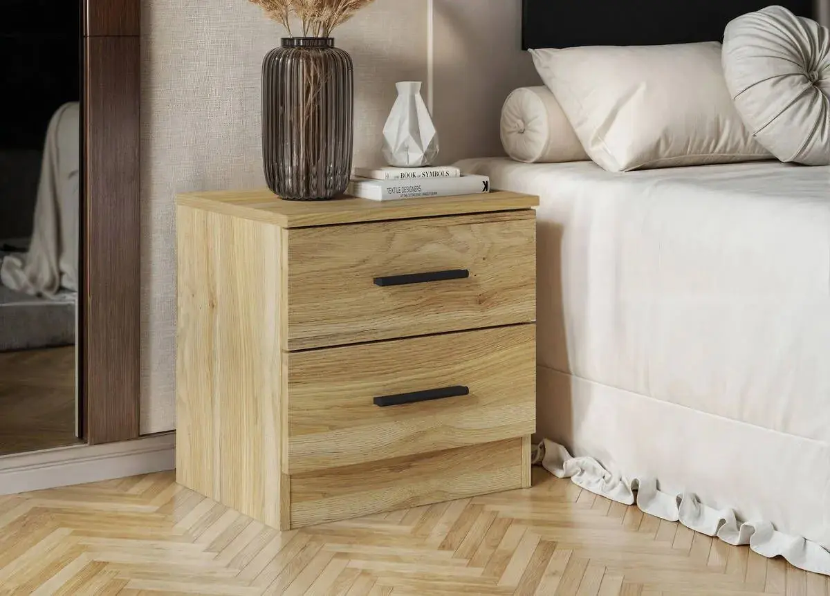 Mesa de Noche de 2 Cajones AURA