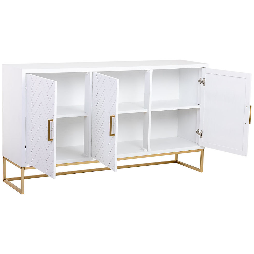 APARADOR MARTA DE MADERA Y METAL BLANCO 3 PUERTAS