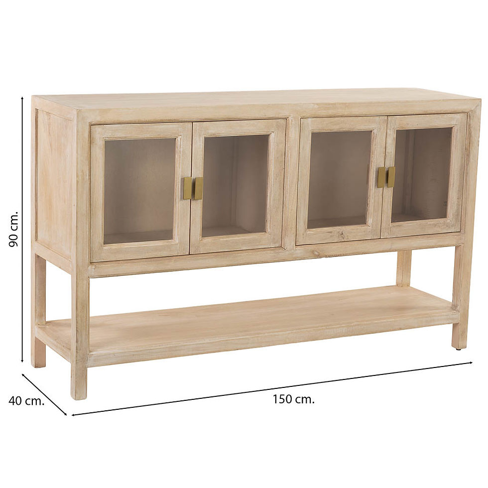 APARADOR VITRINA ALMA DE MADERA BLANCA