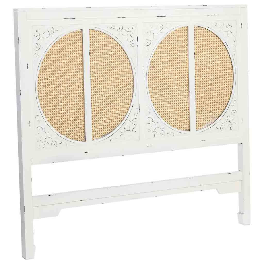 CABECERO DE CAMA ALIKA DE MADERA CON REJILLA BLANCO