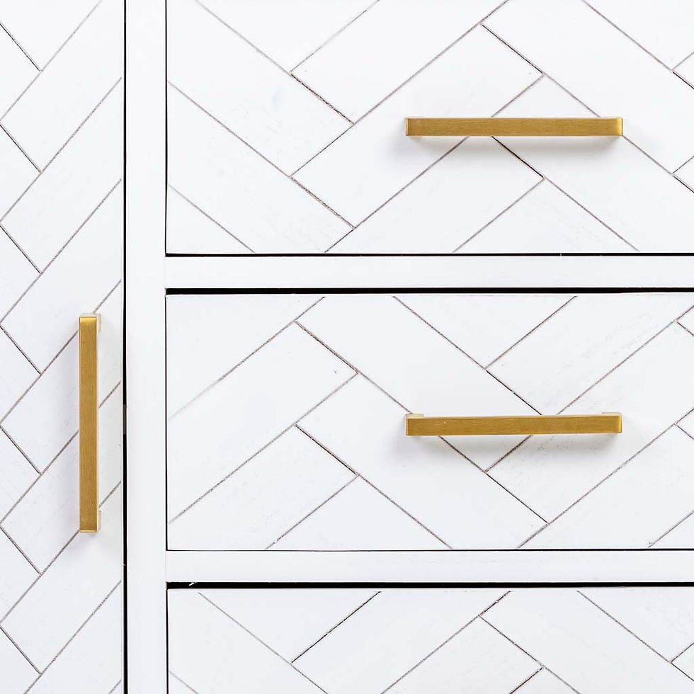 APARADOR MARTA DE MADERA Y METAL BLANCO 3 CAJONES + 2 PUERTAS