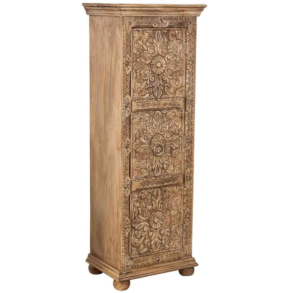 ARMARIO DALIAN BEIGE COMPACT ARTESANAL DE MADERA MACIZA