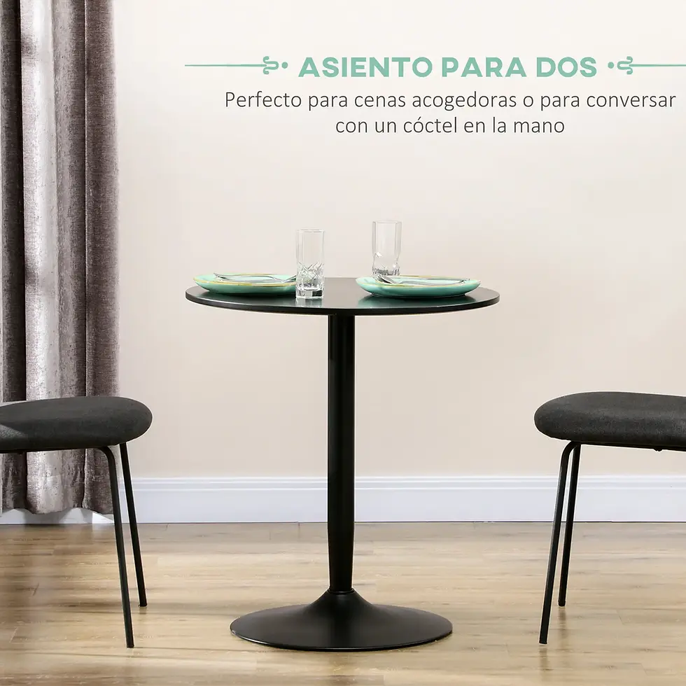MESA DE COMEDOR REDONDA 80 CM BLANCA O NEGRA – MODELO NÁPOLES