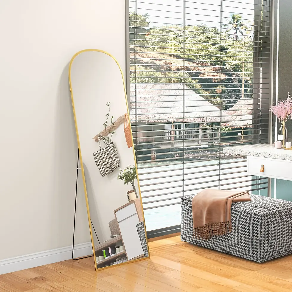 ESPEJO DE CUERPO ENTERO ARC FULL VIEW NEGRO ORO