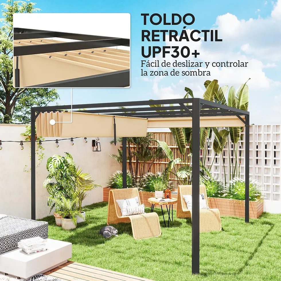PÉRGOLA RETRÁCTIL DE ALUMINIO SAHARA FLEX 3X3