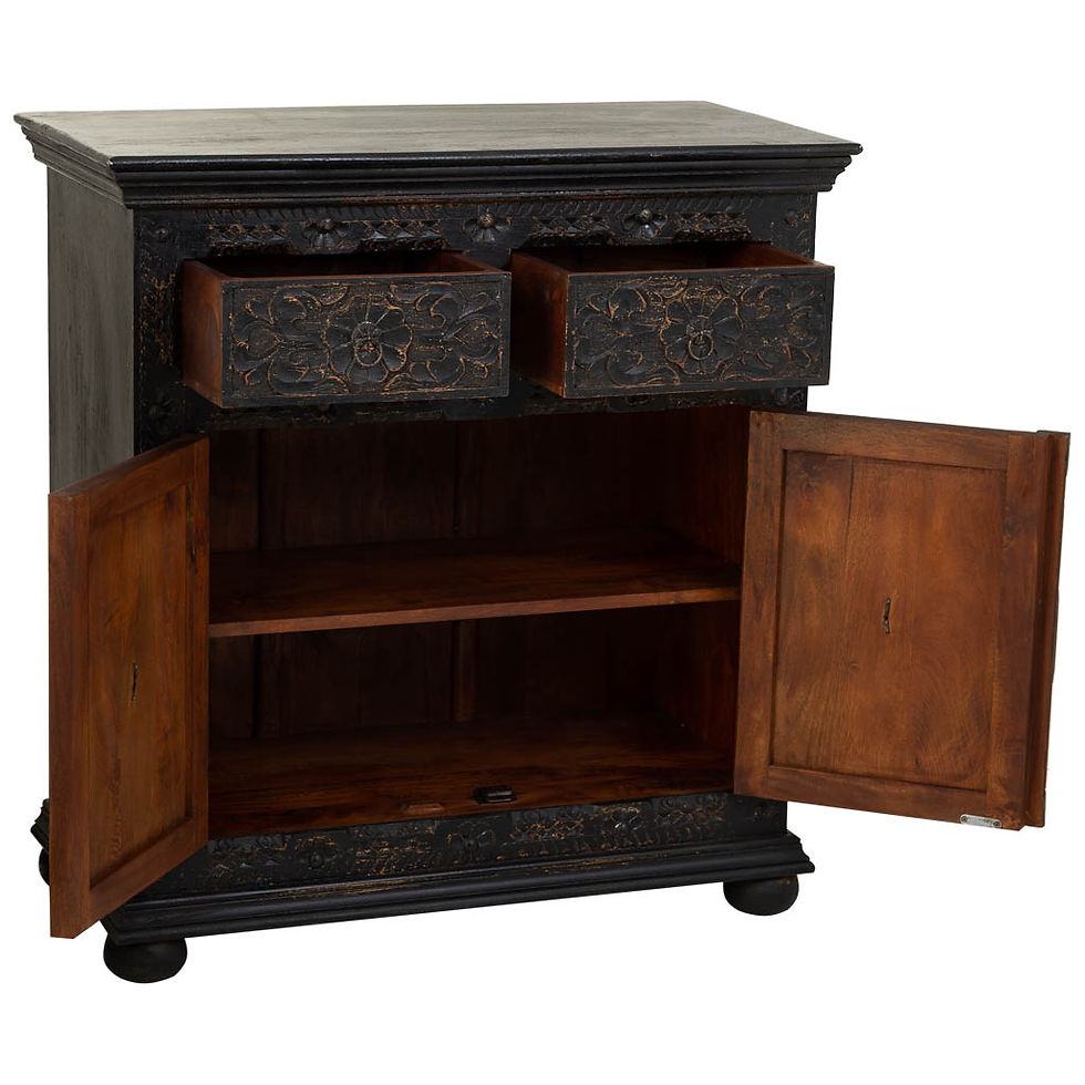 APARADOR DALIAN BLACK ARTESANAL 2 CAJONES Y 2 PUERTAS