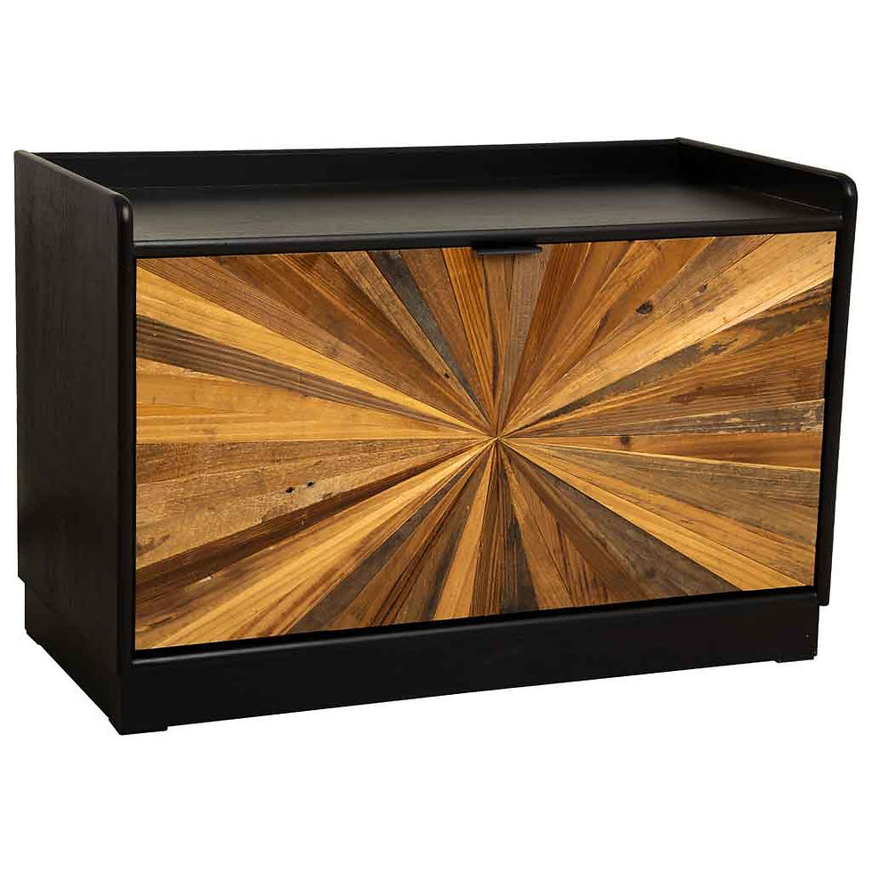 BANCO ZAPATERO TAKI DE MADERA RECUPERADA NEGRA