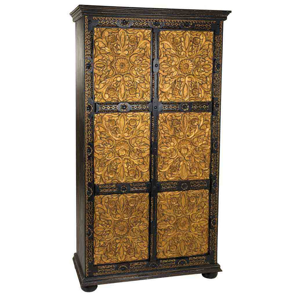 ARMARIO DALIAN ARTESANAL DE MADERA TALLADA ORO VIEJO