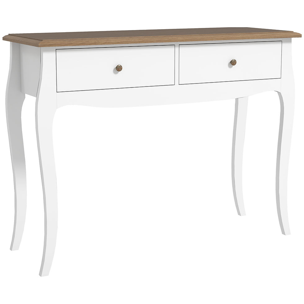 CONSOLA FRANCESA BLANCA “PARISIAN ELEGANCE DOUBLE DRAWER”