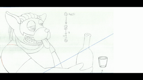 Animation of Big Boi taking shots