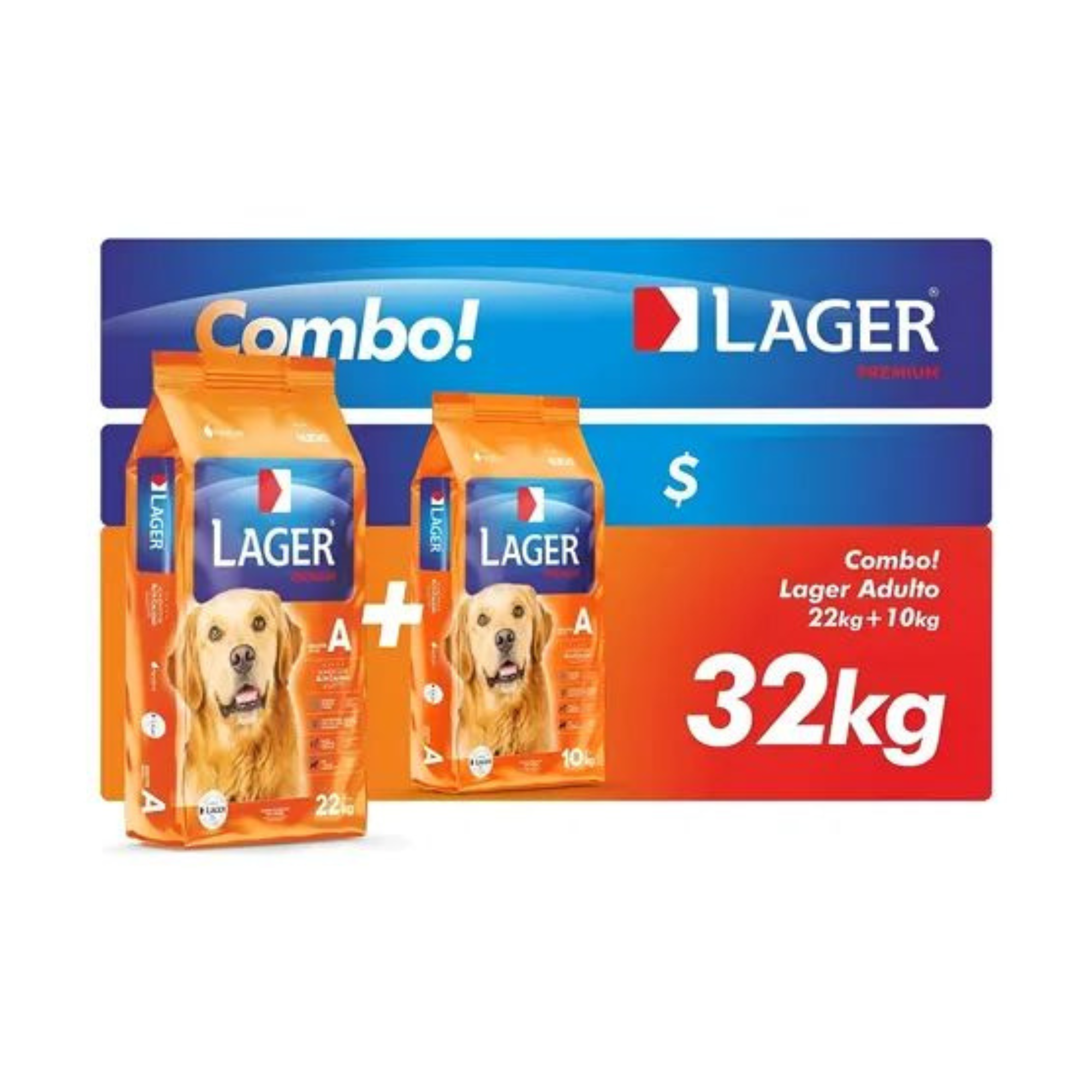 Combo Lager perro adulto 22+10kg