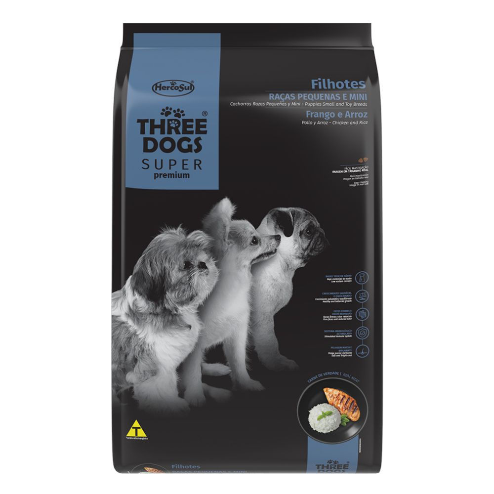 Threedogs Perro Cachorro Raza Pequeña 10,1kg Pollo y Arroz