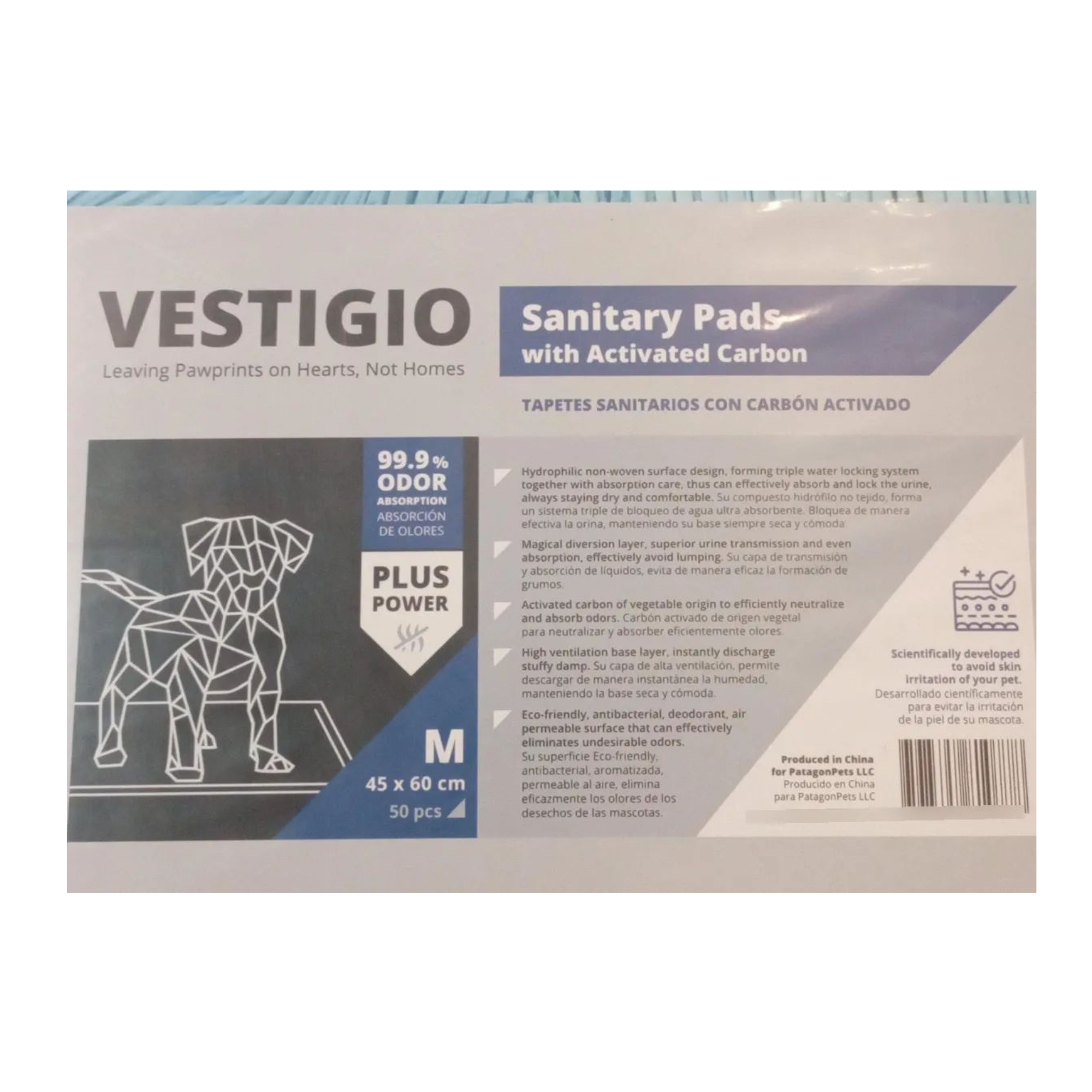 Pañales Carbón Activado Vestigio Absorbente 50u Talle M