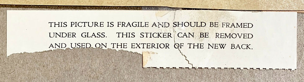 Partial Courvoisier Galleries label.