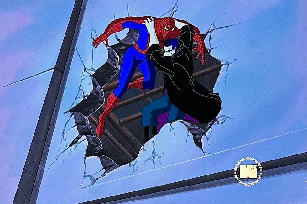 SOLD - Key Setup of Spider-Man and Morbius Cel & Matching Background