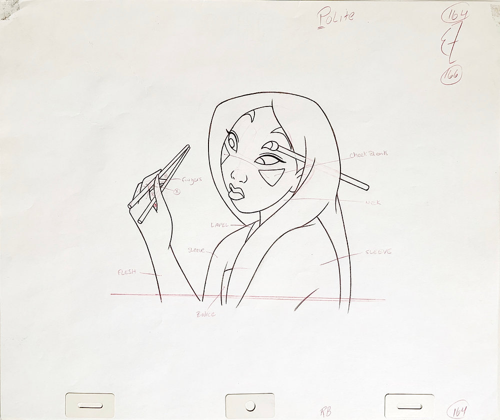 Disney Animators Collection Mulan Drawing Original Walt Disney Production Animation Drawing Of Mulan 1998