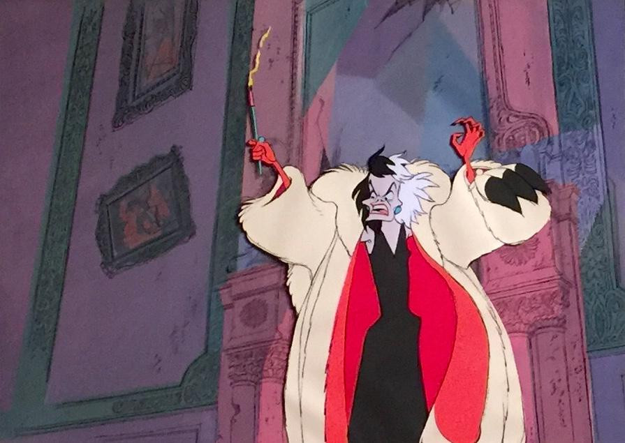 Original Production Animation Cel of Cruella De Vil & BG from "One Hundred and One Dalmatians," 1961