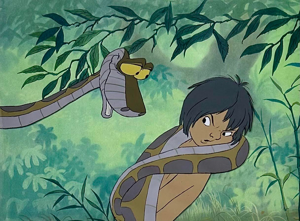 Original Production Cels of Mowgli and Kaa from "The Jungle Book," 1967