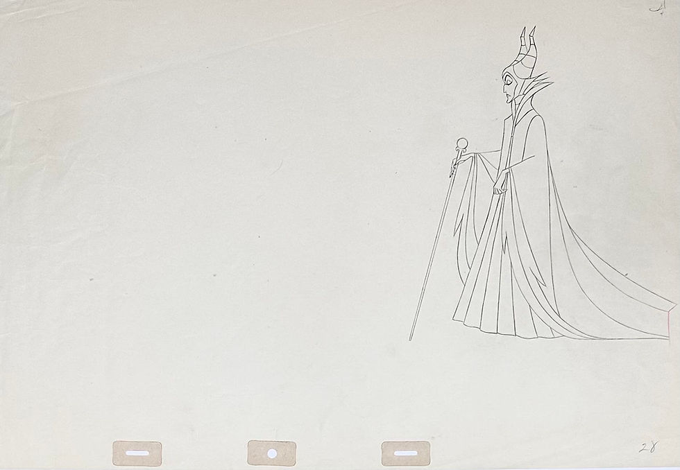 Original Production Animation Drawing of Maleficent from "Sleeping Beauty," 1959