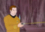 SOLD - Captain Kirk Firing a Phaser Cels & Background