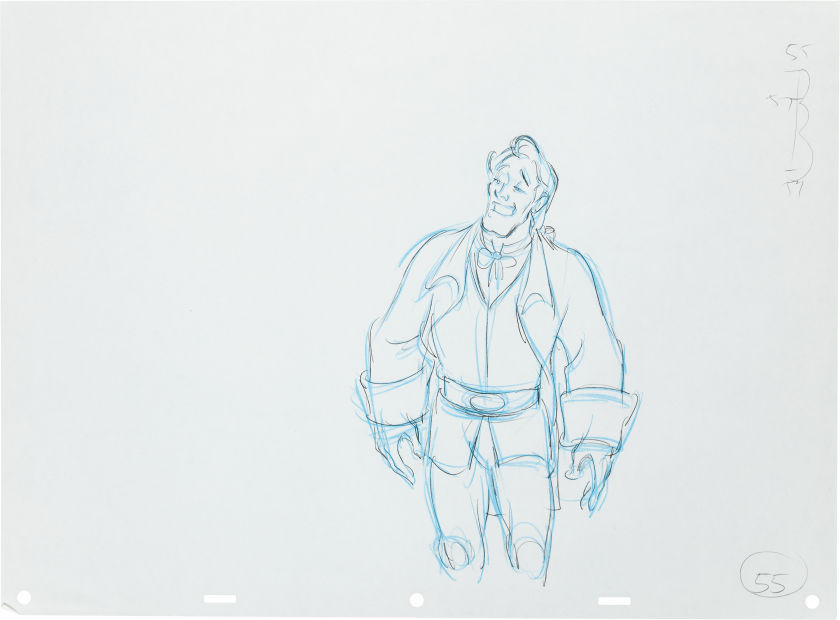 Original Walt Disney Production Animation Drawing Of Gaston From Beauty And The Beast 199