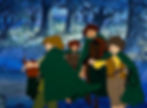SOLD - Frodo, Sam, Merry, Pippin, & Horse Cel