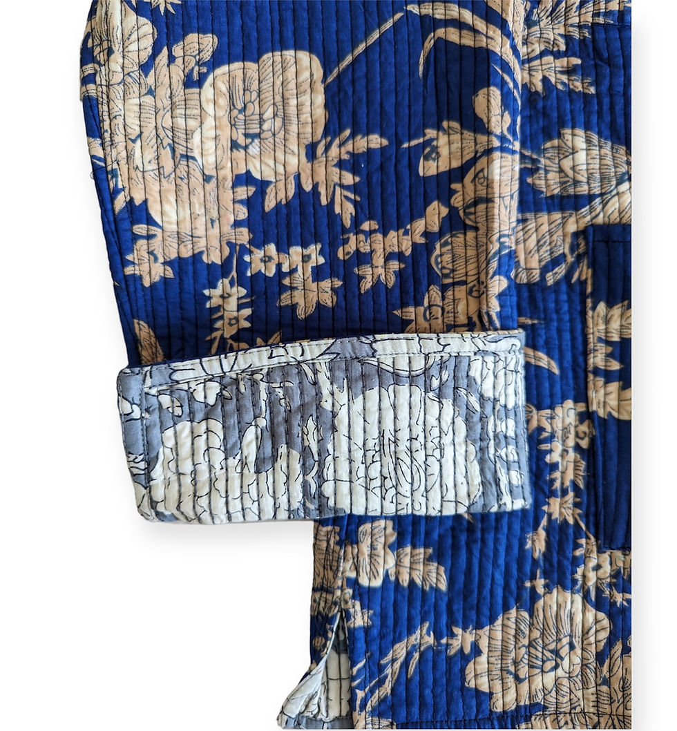 Miniature : Veste kimono coton réversible création fleurs du Japon