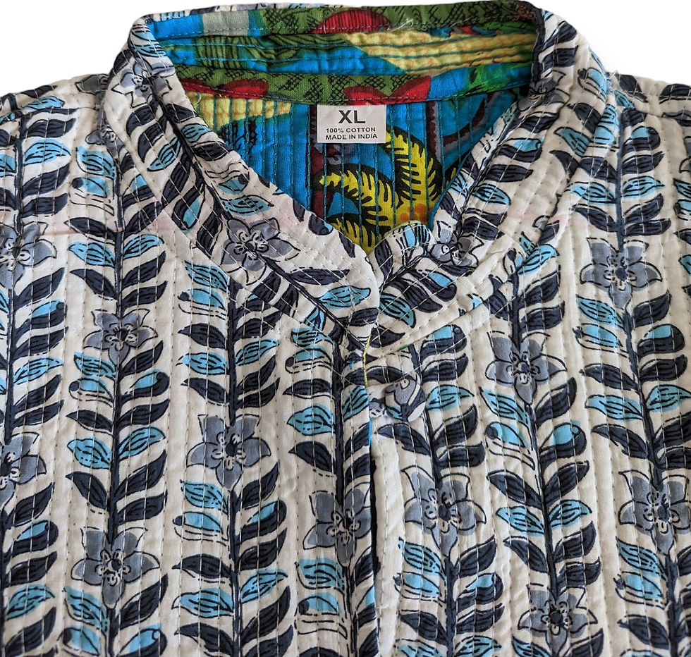 Miniature : Veste kimono coton réversible création blanche et Frida Kahlo