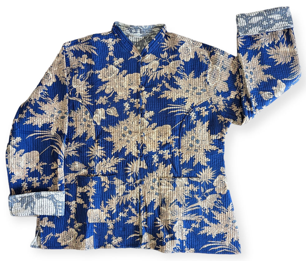 Miniature : Veste kimono coton réversible création fleurs du Japon