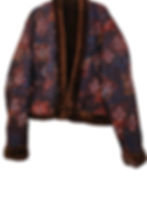 Miniature : Veste Rani - vintage kantha fourure et bagru