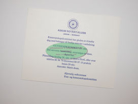 Invitasjonskort Askim Rotary Klubb