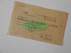 Kvittering fra Askim stasjon 1916