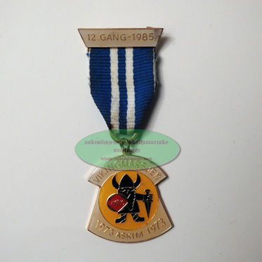 Medalje Vikingmarsjen 1973 m/merke for 12.gang 1985