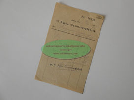 Kvittering Askim Gummivarefabrik