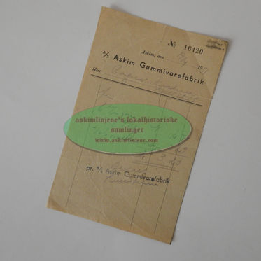 Kvittering Askim Gummivarefabrik