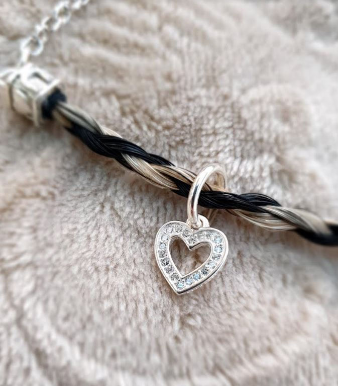 Miniature : Collier en crin tressé ELISE avec chaîne