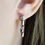 Miniature : Boucles d'oreille pins en argent avec strass et tresse en crin