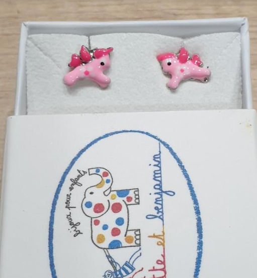 Miniature : Boucles d'oreille pour enfant LICORNE