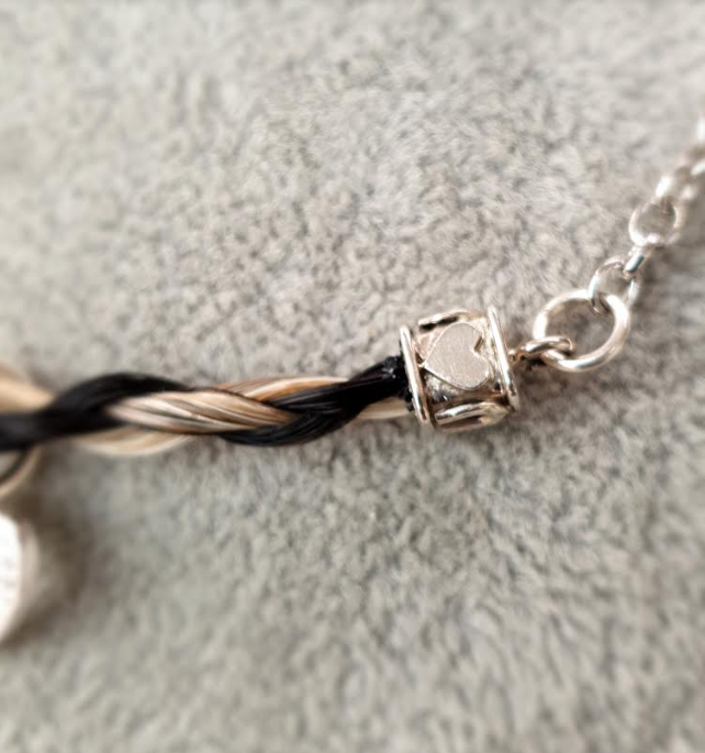 Miniature : Collier en crin tressé ELISE avec chaîne