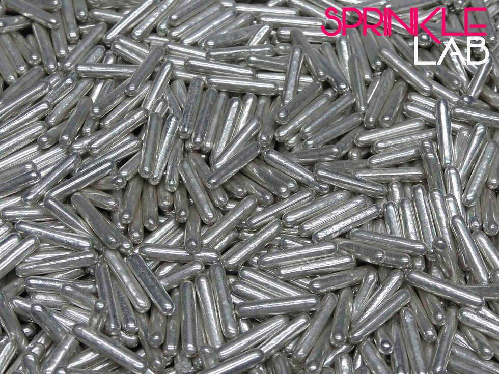 Thumbnail: Sprinkle Lab Silver Metallic Rod Sprinkles – Edible Cake Decoration