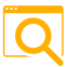 Ícone de análise e otimização de site.