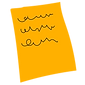 Ícone de folha com texto manuscrito, representando criação de roteiro