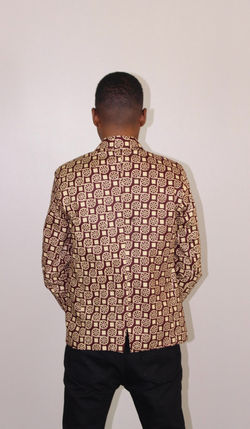Pencil evening dress & men’s jacket suit