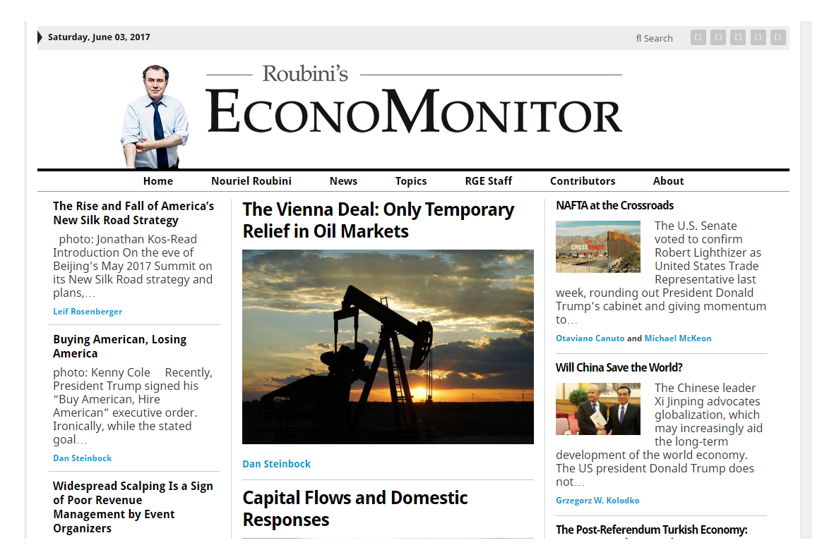 Columns at Roubini/EconoMonitor