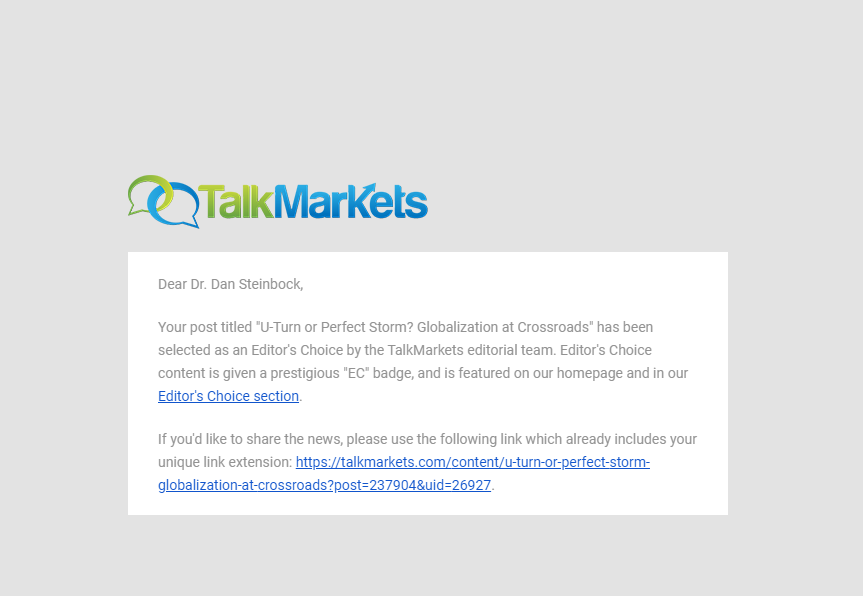 TalkMarket's Editor's Choice