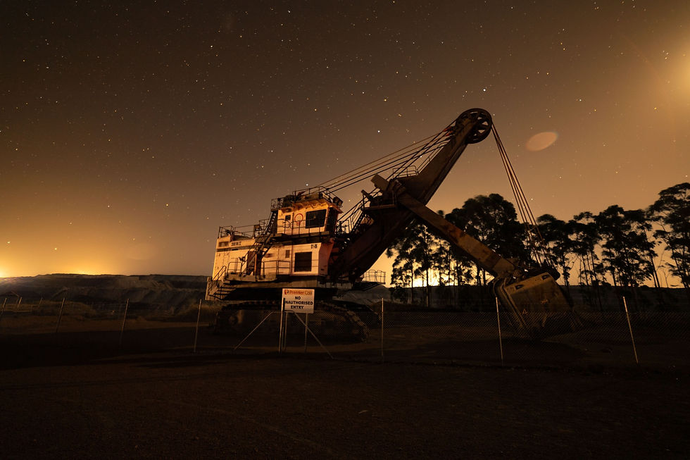 A haunting photo by Les Hunting. A starry night, now resting beside the opencut east of Collie Western Australia. Public viewing welcome