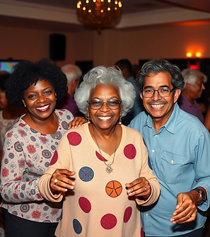 active seniors, ages 55+ of more black people, brown people, and some white people at a sn