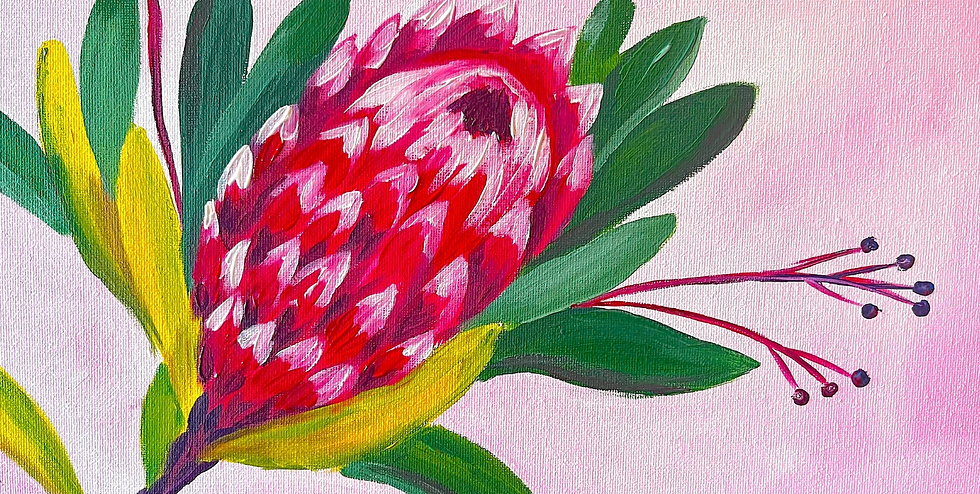 Paint And Wine Night - Protea Bloom