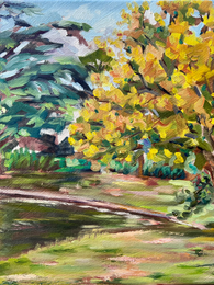 Two trees by the lake